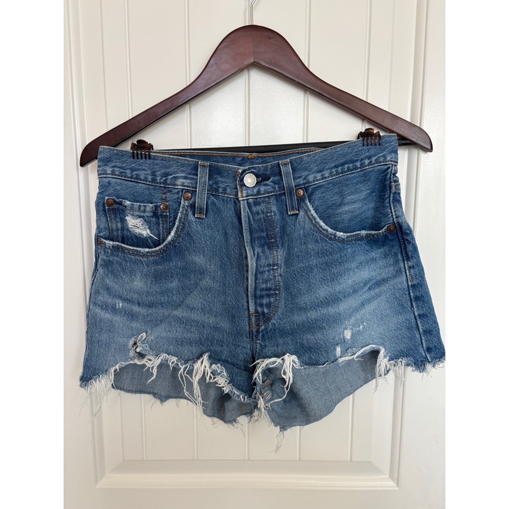 Levi's‎ 501 Womens Cut off Shorts 30 IN Waist Distressed Button Fly